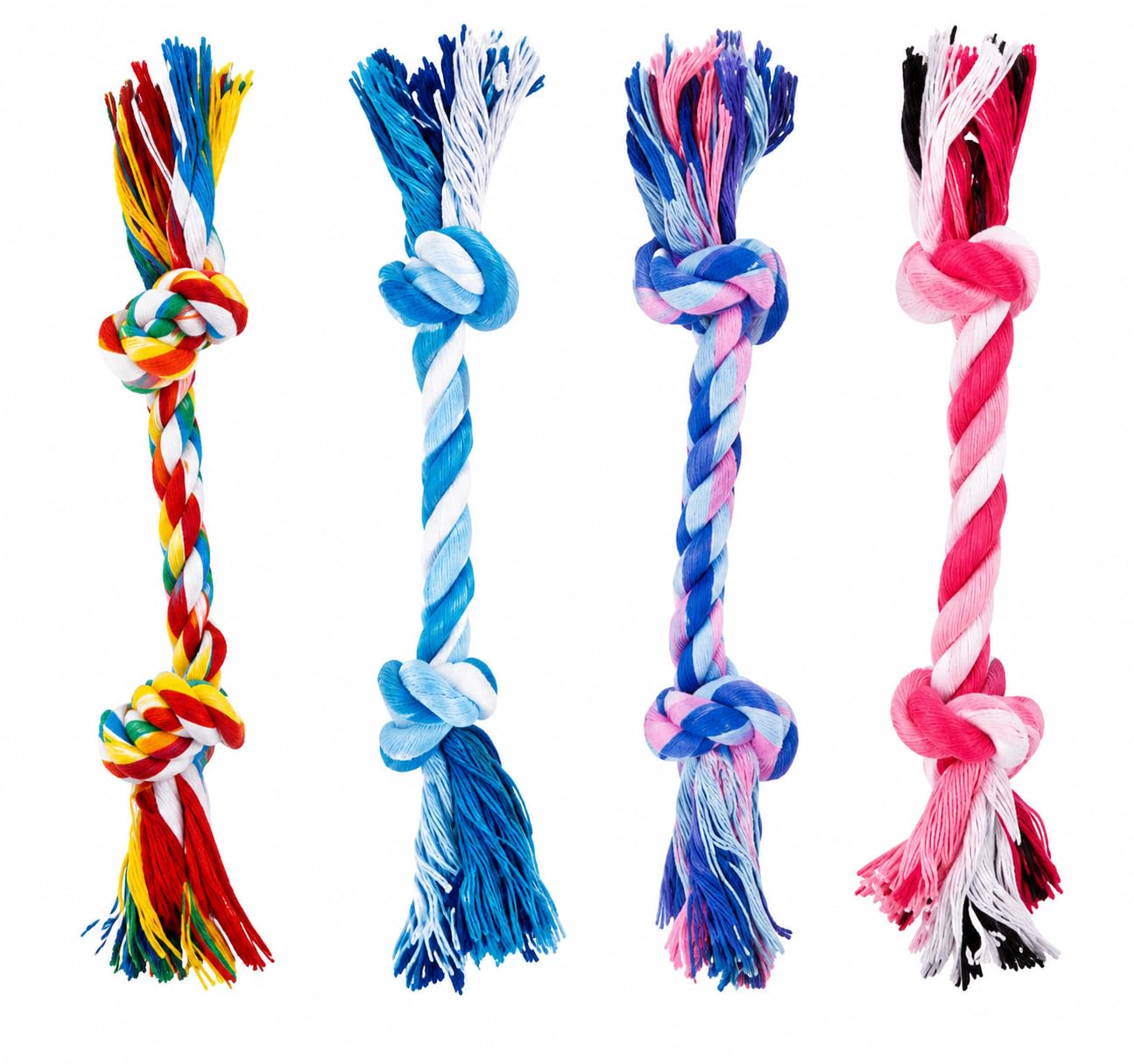 Mini pacote de corda para mastigar para cães pequenos - 4 pacotes de brinquedos de corda para cachorros para raças chihuahua, pomerânia e pequenas - brinquedos para dentição de patas minúsculas e brinquedos para mastigar dentais