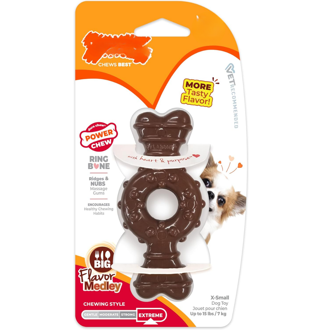 Power Chew Ring Bone XSmall — Brinquedo Resistente para Cães