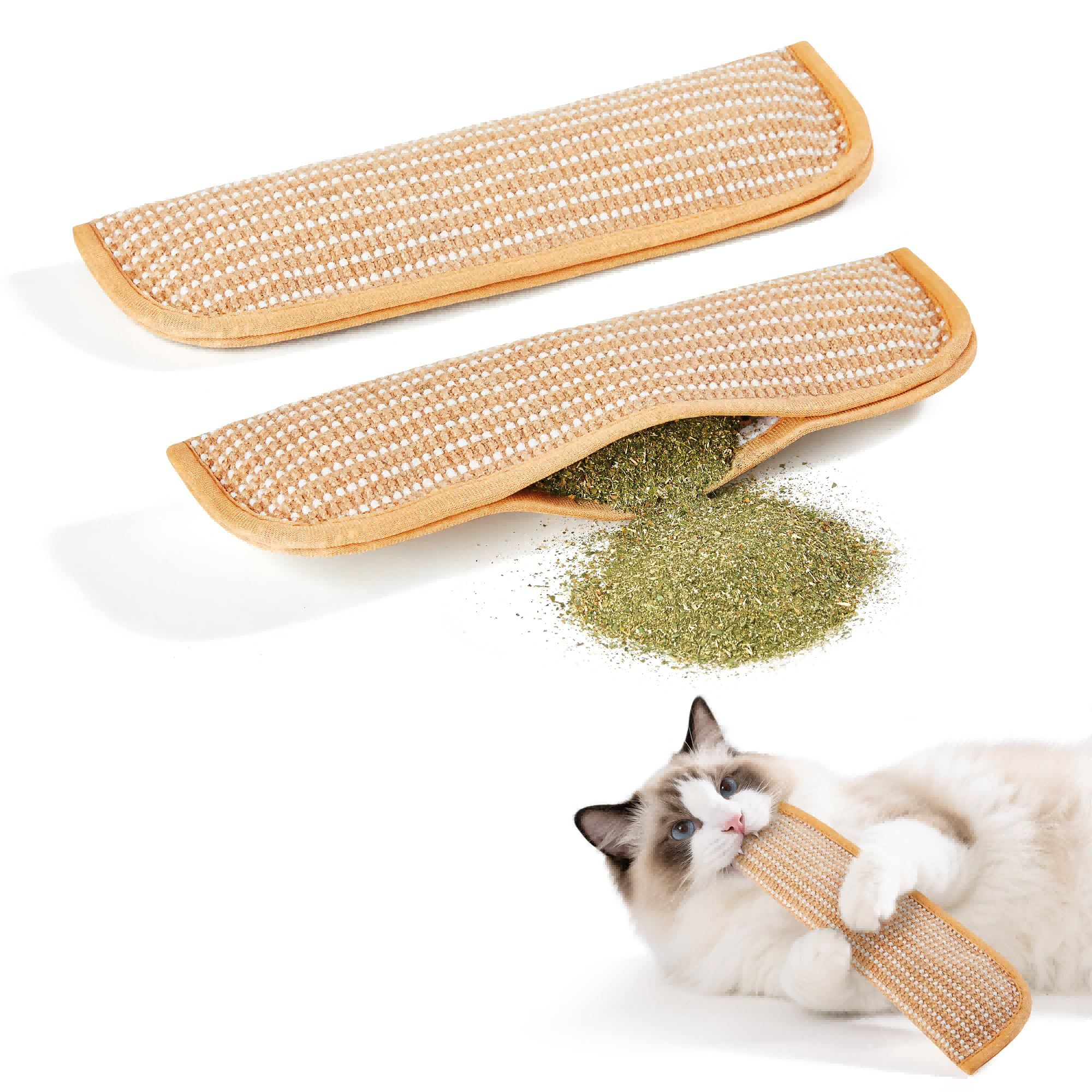 Kit 2 Brinquedos para Gatos com Catnip Orgânico e Revestimento em Sisal — Arranhador e Kicker
